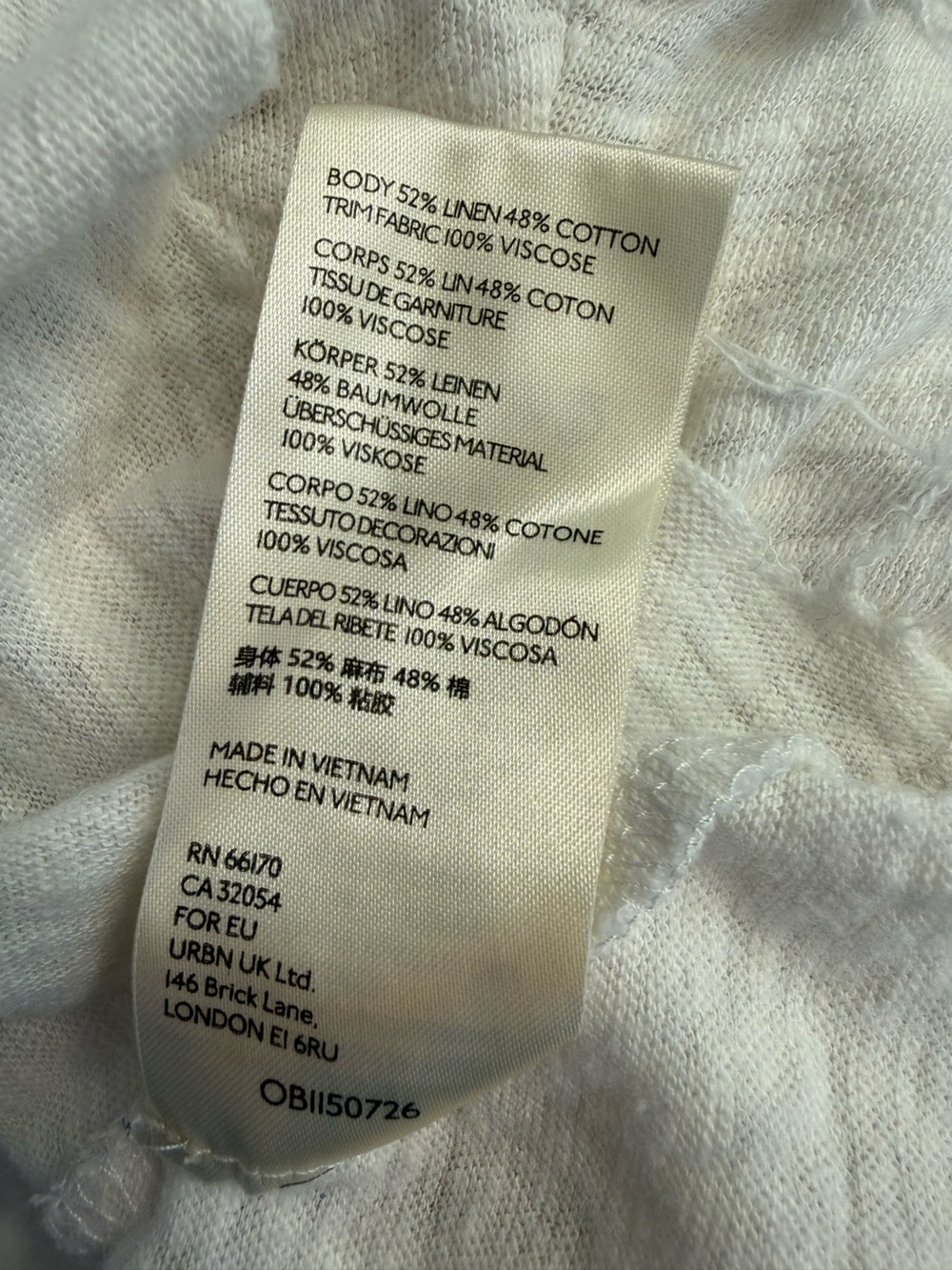 Free people We the Free Linen Cotton Top XS Boho Raw Hem V-Neck Oversized White - Picture 5 of 8